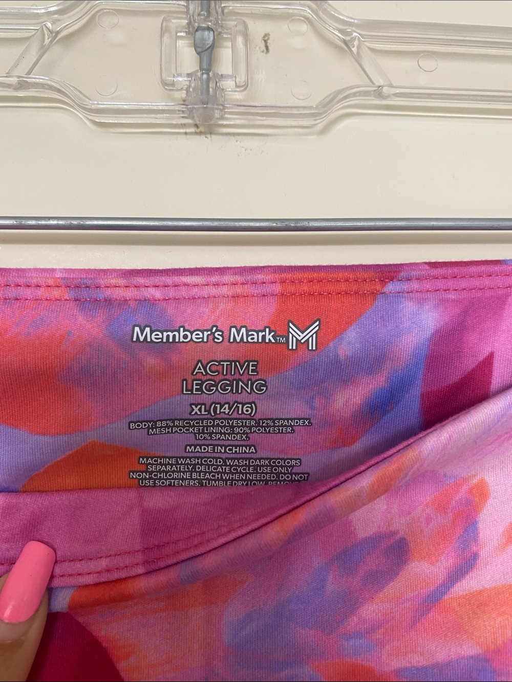 Girls' Pink Floral Active Leggings - Picture 2 of 4